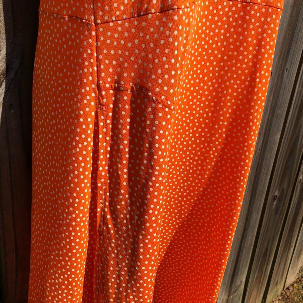 Gudrun Sjödén Medium Orange Polka Dot Dress White Sleeveless Tank Scoop pytte - Picture 6 of 8